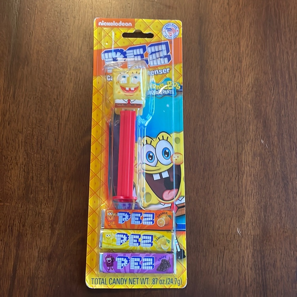 SpongeBob SquarePants pez candy and dispenser orange lemon grape NWT